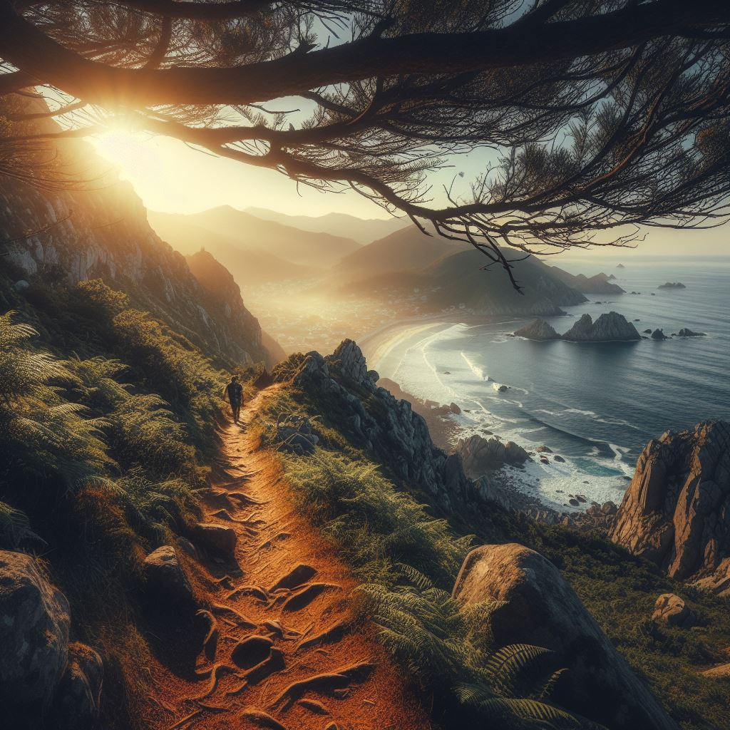 Trail in the hills overlooking the Oregon Coast