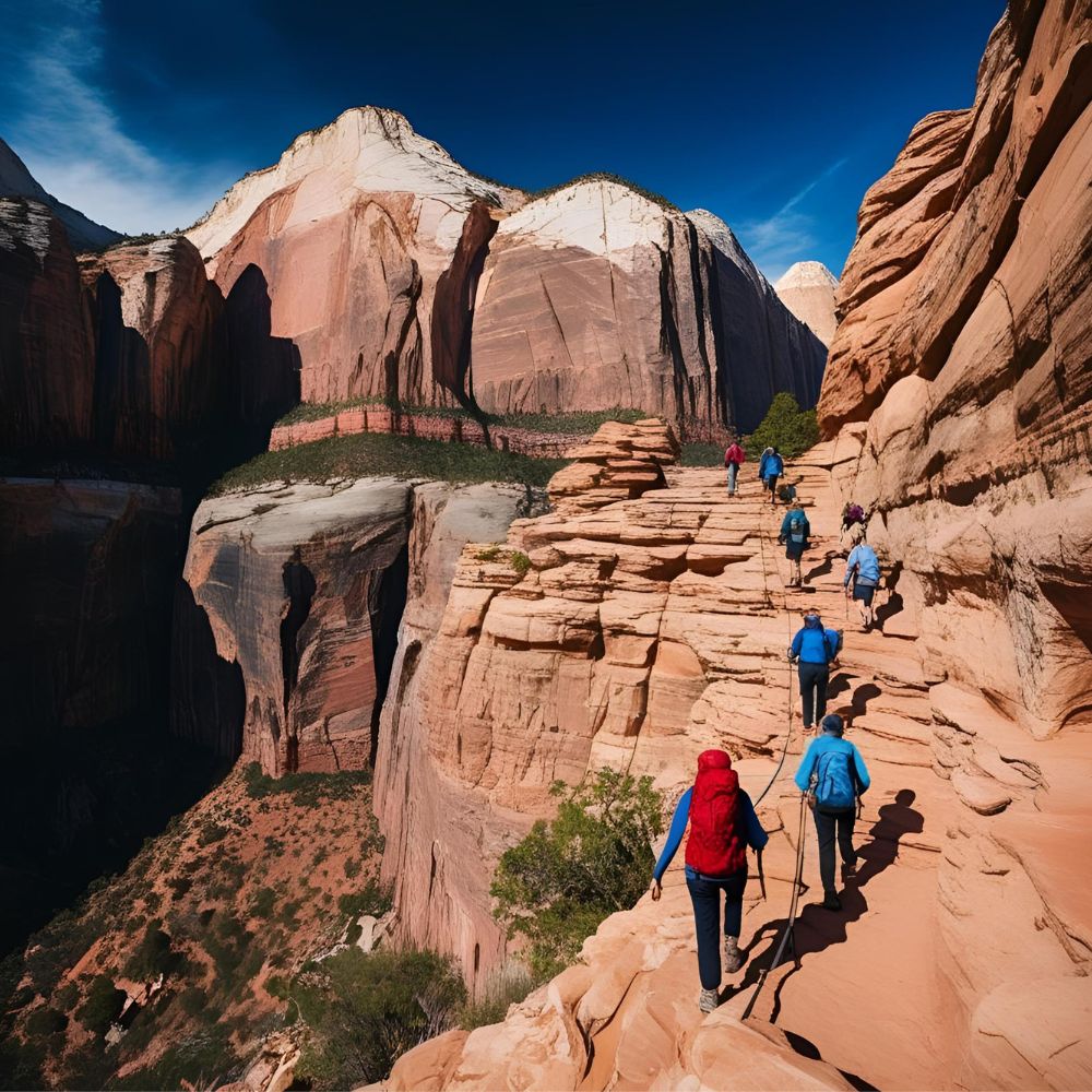 A photo of the Angels Landing hike in Zion National Park