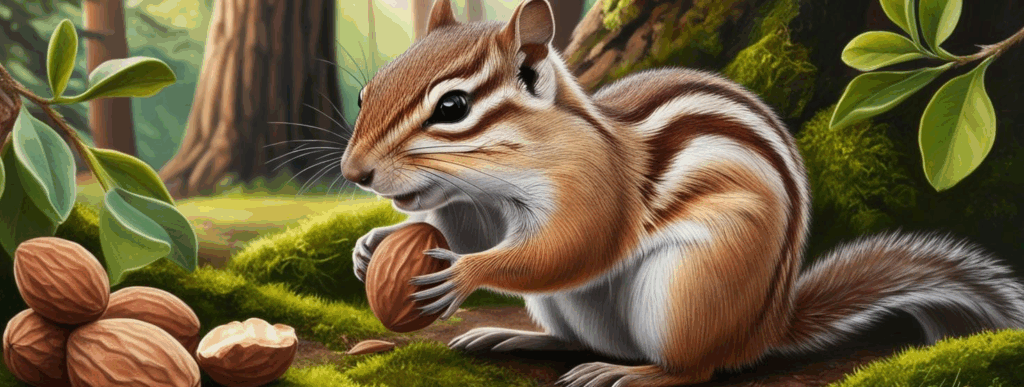 Picture of a chipmunk in the wilderness
